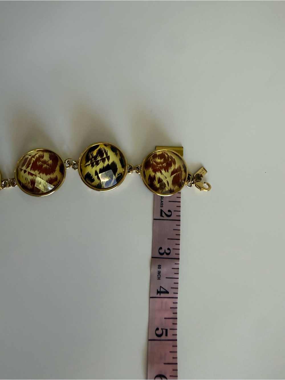 Kate Spade Animal Cheetah Leopard Beveled Dome Bead Link Bracelet - Picture 8 of 8